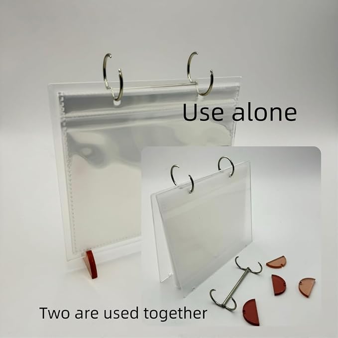 2 Sets Desktop Small Photo Album,Flip Mini Photo Book Stand Acrylic Picture Frame 34 Pages Holds 68 Pictures,Plastic Picture Album Binder, Refillable sleeves (Clear, 4x6)