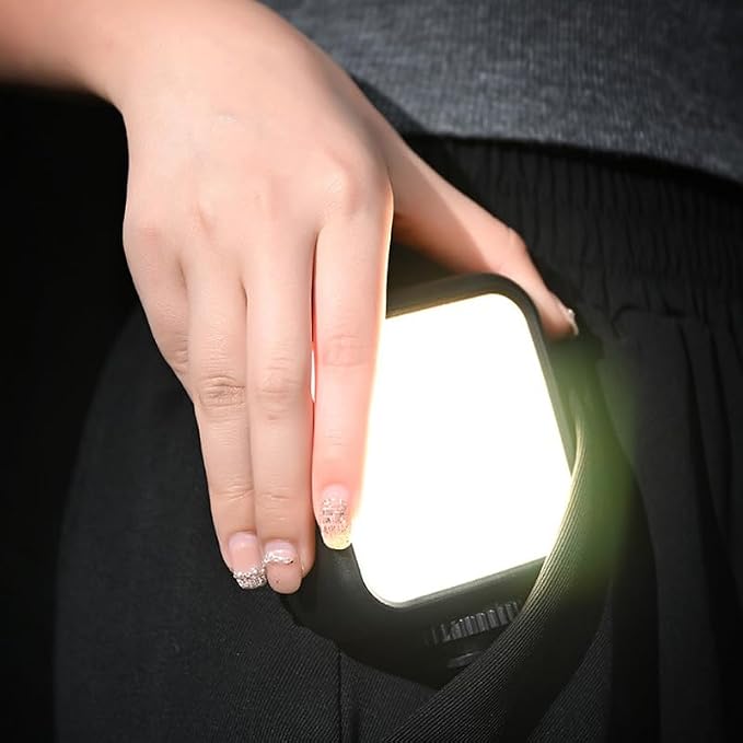 Selfie Light w/ 3 Cold Shoe Mounts, Dimmable Video Conference/Vlogging/Photography/Video Recoarding/Live Streaming, Clip On Lighting Kit for Phone/Tablet/Laptop/Camera