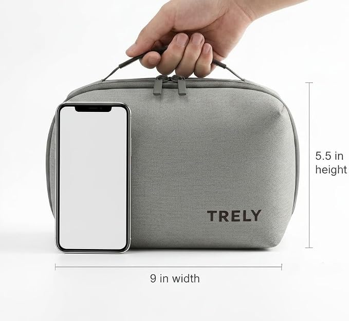 Electronics Organizer for Chargers, Cables, Power Bank, USB Drives & Tech Accessories – Travel Tech Pouch with 2 Reusable Cable Straps, Water-Resistant Travel Case for Backpack & Carry-On