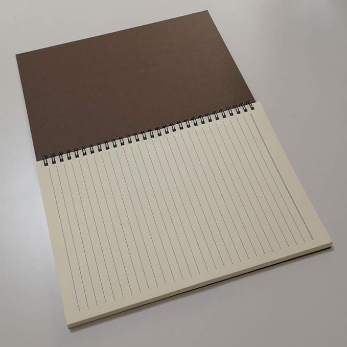 YUREE Spiral Notebook/Spiral Journal Lined, B5 Hard Kraft Cover Wirebound Notebook Ruled, 70 Sheets (140 Pages), 10.5" x 7.3", Dark Brown