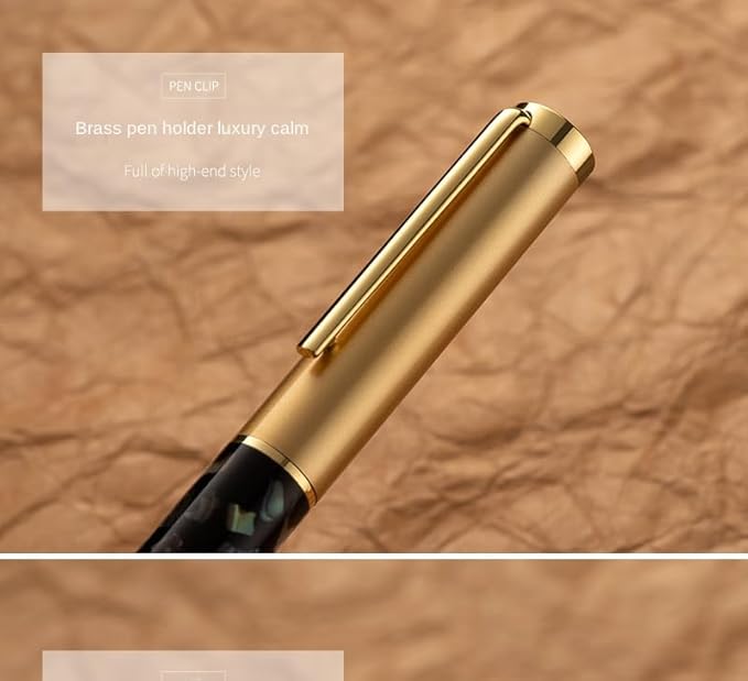 Borges Luxury Pen Set Finish, Schmidt Ink Refill, Best Roller Ball Gift for Men & Women, Executive Office & Professional Writing - Nice Pens (24K)