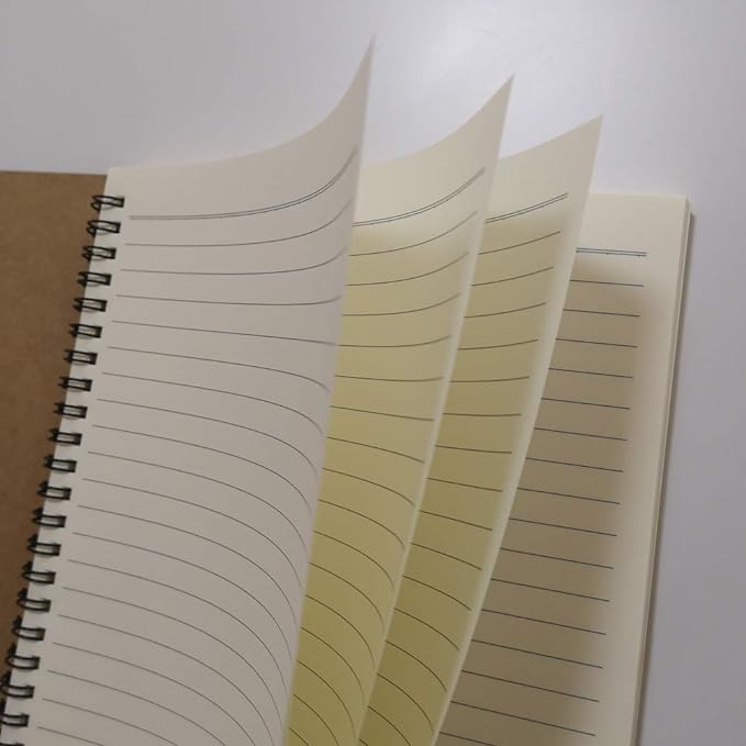 YUREE Spiral Notebook/Spiral Journal Lined, B5 Hard Kraft Cover Wire Bound Notebook Ruled, 70 Sheets (140 Pages), 10.5" x 7.3", Brown