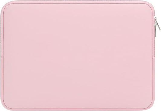 RAINYEAR 14 Inch Laptop Sleeve Case Protective Soft Padded Zipper Cover Carrying Computer Bag Compatible with 14" Notebook Chromebook Tablet Ultrabook (Light Pink)
