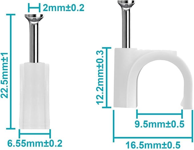 Monoprice Circle cable clips with steel nail, 10mm, 100pcs/Pack