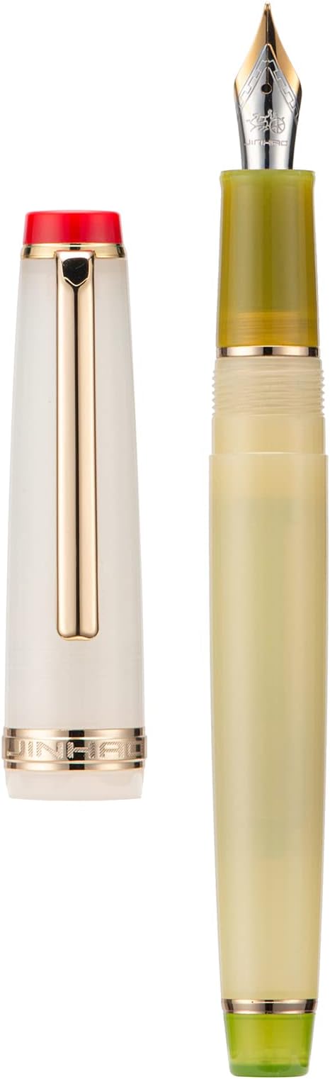 Set of 3 Jinhao 82 Fountain Pens Mixed Color Acrylic Classic Style Fine Point Gold Trim Pen with Converter Set