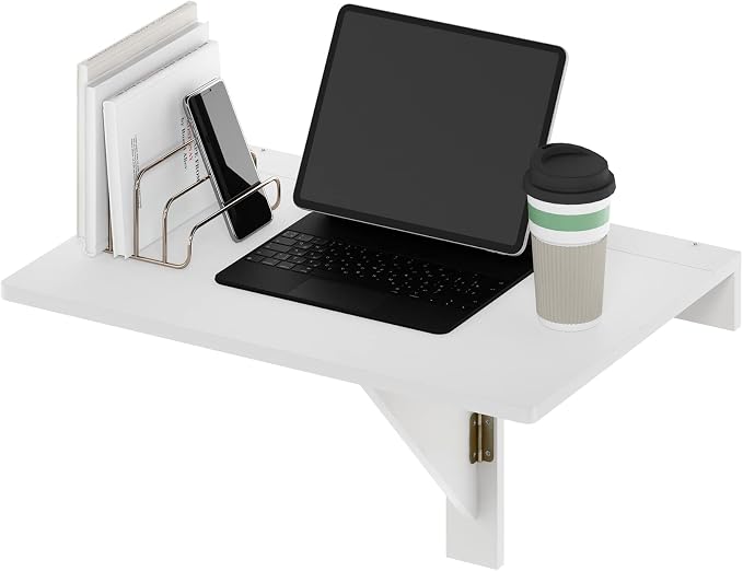 Furinno Hermite Wall Mounting Folding Table, White