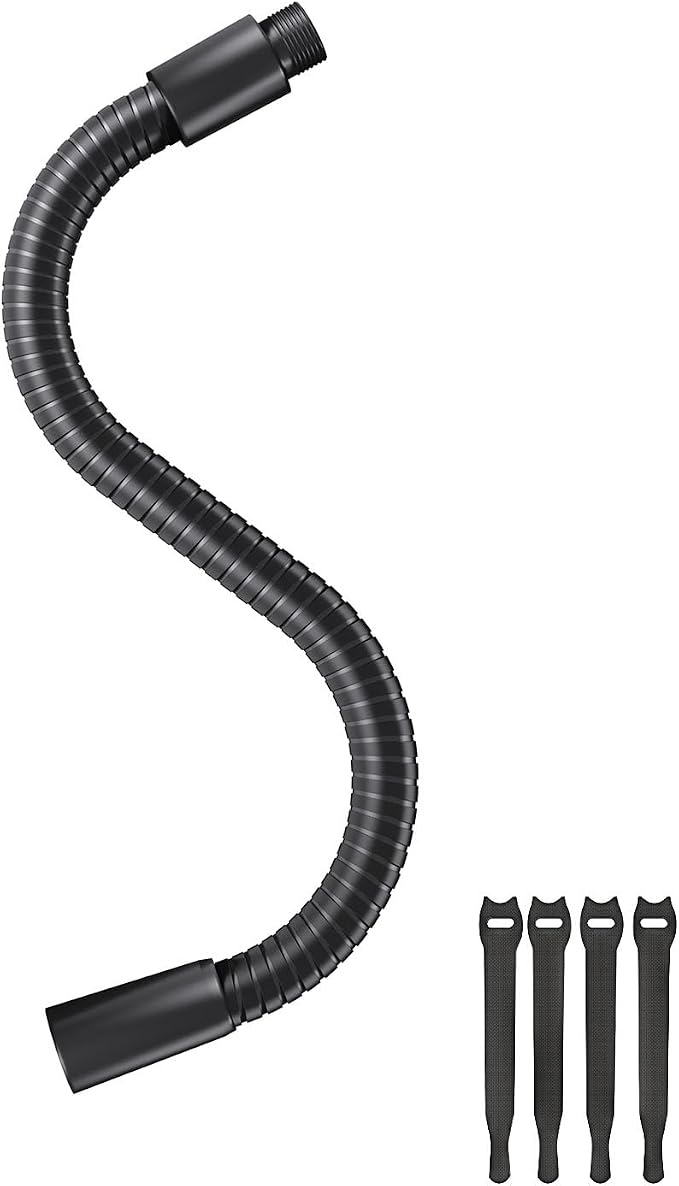 13-inch Microphone Gooseneck (5/8"-27 Thread) - 360° Adjustment, Heavy Duty &Flexible Metal Extension Arm with High Load-bearing Capacity for Podium, Drum Mic Stand, Lecture and DIY, Black