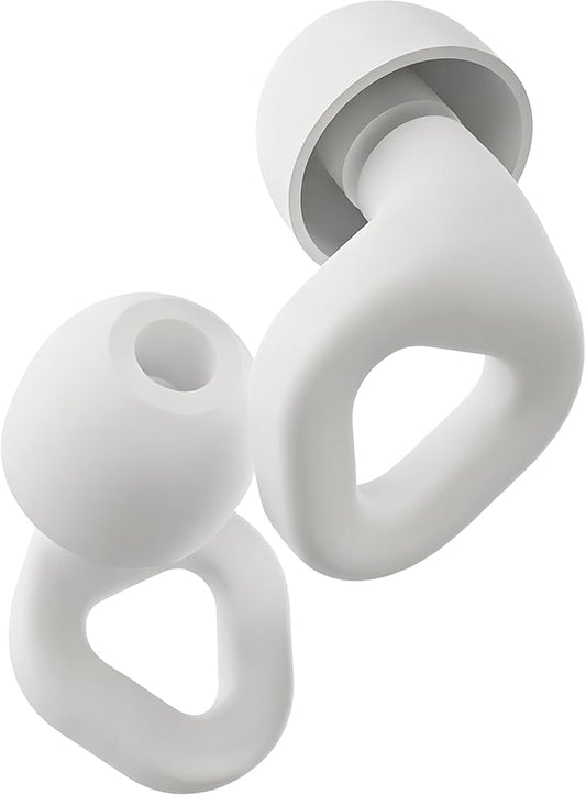 Zenz Unwind Ear Plugs for Sleeping Noise Reduction – Soft Silicone Reusable Earplugs for Sleep, Focus & Work – 28dB Noise Reduction with Storage Case – XS/S/M/L Eartips (Glacier White, One Size)