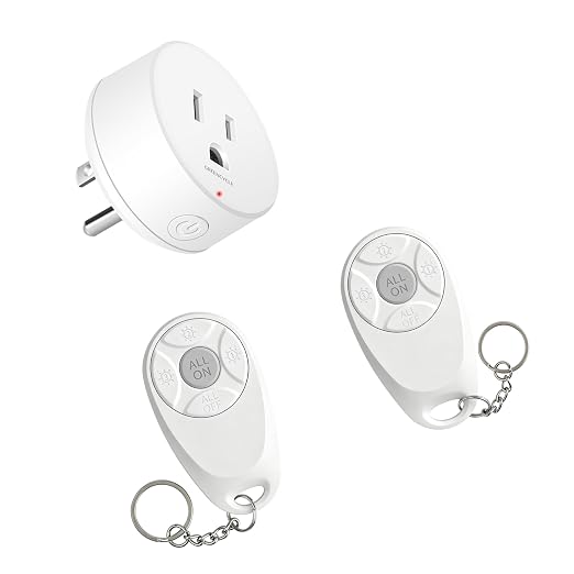 Remote Control Outlet,Greencycle 2 Remote Light Switches and 1 Plug,Wireless Light Switch,500ft Range,No Wiring Needed,15A/1500W for Household Appliances,FCC Certified,White