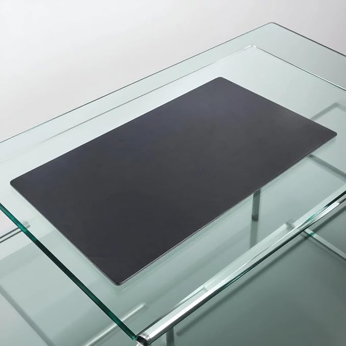 Dacasso Black Leather 34" x 20" Desk Mat Without Rails