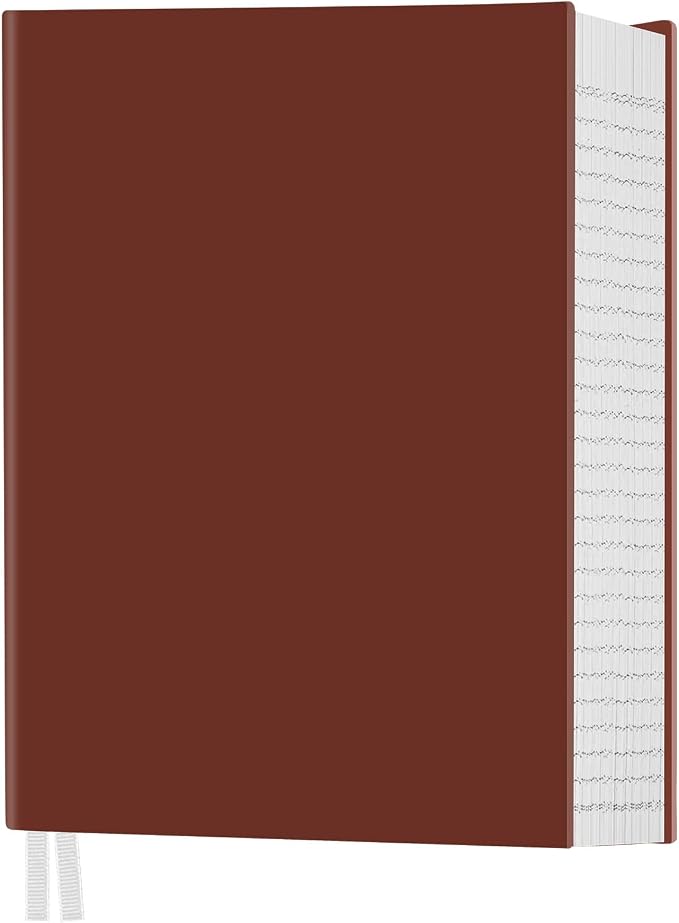 Notebook Journal, 8.5" x 11", 400 Pages College Ruled Notebook, Leather Journal for Women Men, Thick Journals for Writing, 125pcs Sticky Tabs, Inner Pocket, A4 Large Notebooks for Work School, Brown