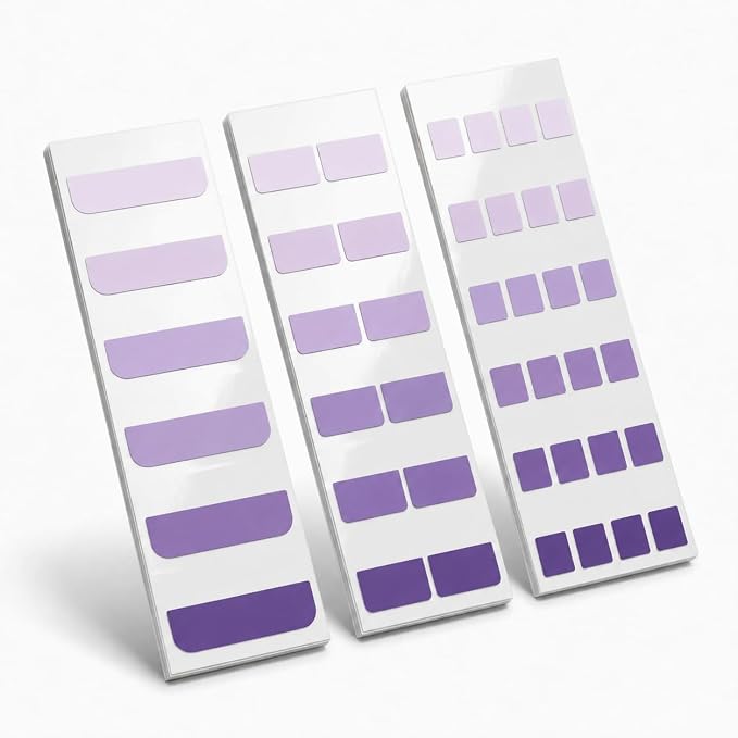 420Pcs Gradient Index Tabs, Translucent Sticky Note Tabs for Annotating Books & Bible, Aesthetic Reading, Study, Journaling & Office Supplies, 3 Size Clear Page Markers Stickers (Purple)