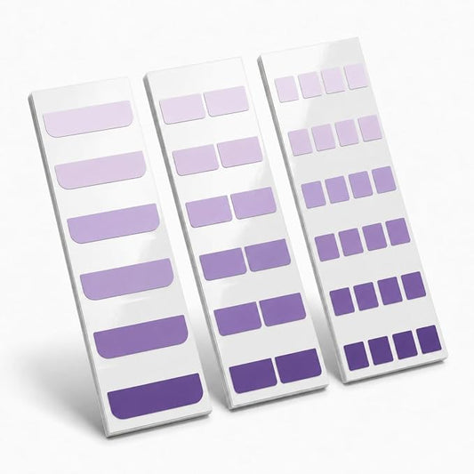 420Pcs Gradient Index Tabs, Translucent Sticky Note Tabs for Annotating Books & Bible, Aesthetic Reading, Study, Journaling & Office Supplies, 3 Size Clear Page Markers Stickers (Purple)