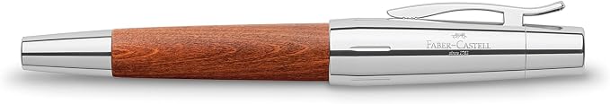 Faber-Castell e-motion Fountain Pen, Wood and Chrome Brown - Medium