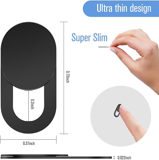 Webcam Cover Slide, [6 - Pack]Ultra-Thin Web Camera Cover for Laptops, PC,Computer and Apple Devices like MacBook,iMac, iPad and iPhone 6/7/8 Plus.0.022in Thick Web Blocker for Privacy and Security