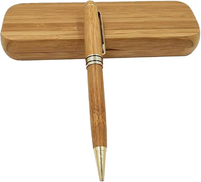 Fancy Minimalist Wooden Pen - Gentlemen Nice Pens Handcrafted Unique Business Pens for Men, Cool Old Fashioned Wood Pen and Case Set Gift for Journal Writing (Single)