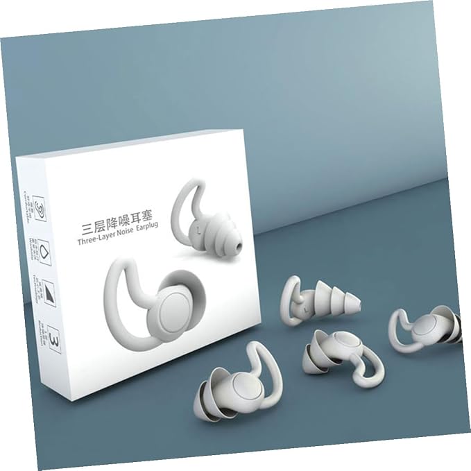 Noise Reduction and Studying Soft Reusable Silicone for Adults Women Men Lightweight Noise-Blocking Ear Protectors for Work and Travel Grey