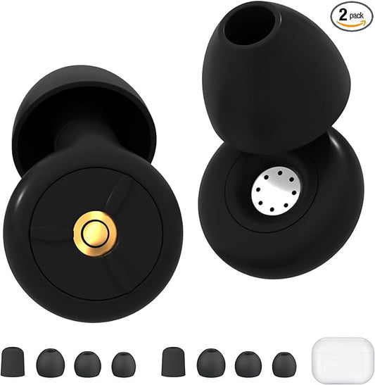 Ear Plugs for Sleeping Noise Cancelling, 24-30dB Ear Plugs for Noise Reduction, Hearing Protection, Silicone Soft Reusable EarPlugs for Sleep, Concert, Focus with Case & 4 Pair Eartips