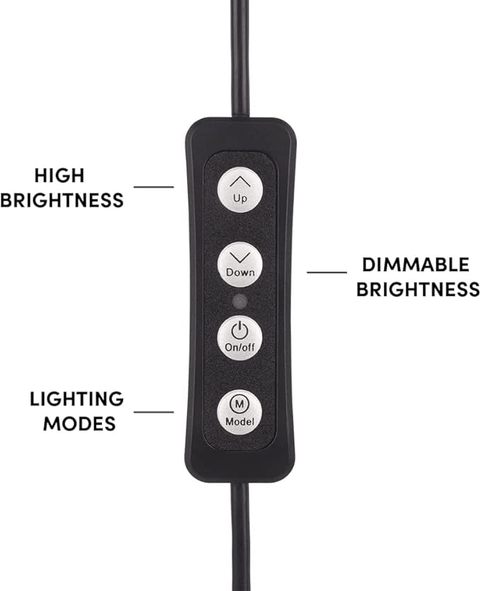 LuMee Studio - Ring Light with Tripod Stand - 4 Inch - Tripod and Laptop Clip Included - Black