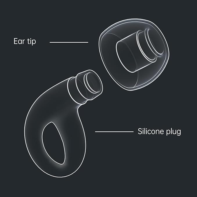 Ear Plugs for Sleeping Noise Cancelling, Reusable Silicone Earplugs for Sleeping, Deep Focus, Travel, Snoring, 30dB Noise Reduction, High Fidelity Hearing Protection（Black）