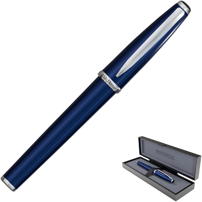 Monteverde USA Aldo Domani Rollerball Pen - Blue, Smooth Writing, Italian Craftsmanship