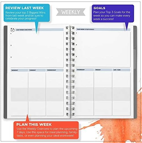 Panda Planner 2026 Undated Daily Planner 5.75" x 8.25" – 90-Day Spiral Academic & Productivity Planner with Hourly Schedule, Habit Tracker, To-Do List & Monthly Calendar – ADHD-Friendly Panda Journal (Gray)