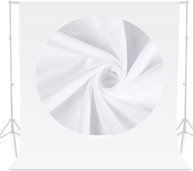 White Photo Backdrop 6.5x10ft, White Backdrop for Photoshoot, Solid White Photography Backdrop Background, Seamless Photo Backdrop Curtain for Wedding Baby Shower Picture Photobooth Portrait Backdrop