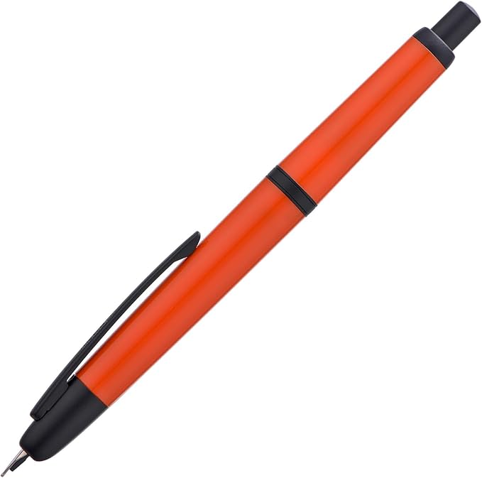 Jinhao 20 Press Retractable Fountain Pen Extra Fine Nib with Converter Resin Writing Gift Pen, Dark Red with Black Clip