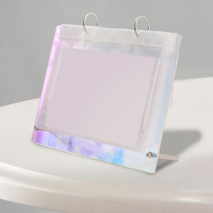 Desktop Acrylic Photo Album Clear Flip Frame Table Calendar Photo Frame for Office Desks Entrance Bedroom, Colorful