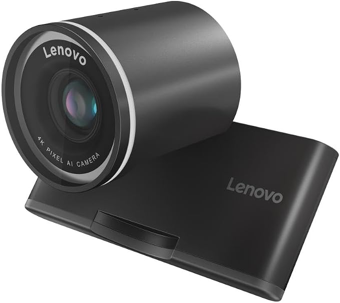 Lenovo QHD Webcam, AI Noise Cancellation and Enhanced Image Quality, 2K Resolution, 2X Digital Zoom, Physical Privacy Shutter, Directional Microphone, Teams Certified, Black