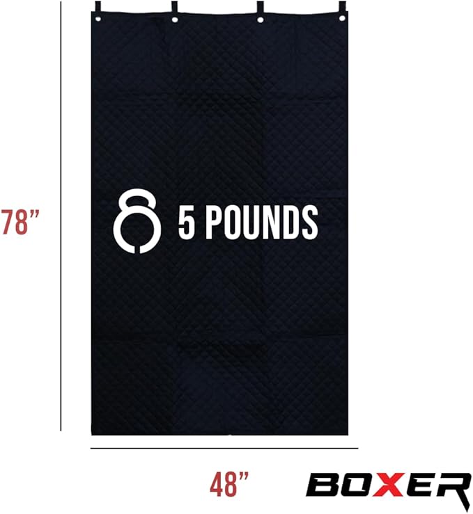 BoxerTool 6 Pack Studio Sound Dampening Blanket 48" x 78" - Door - Window - Insulated Blanket, Light Blocker, Sound Absorbing - Grommets and Loops