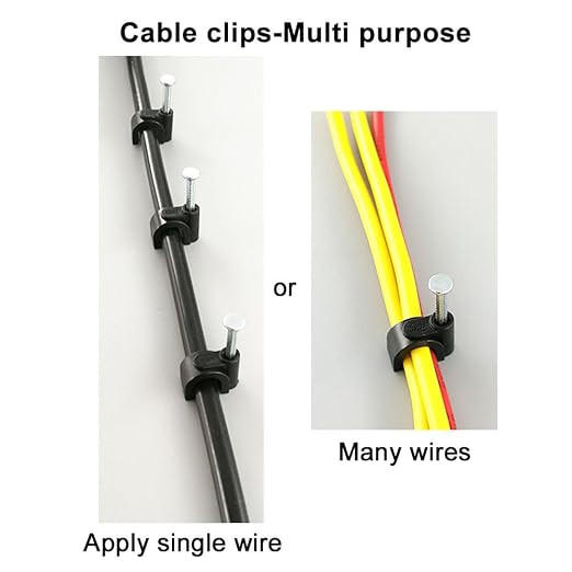HS Cable Clips 10mm with Steel Nail 200 Pieces White，Ethernet Management U Shaped Wire Cord Staples Hooks for Outdoor Wall,Coax Cat8 RG8 Cable Extension Fasteners