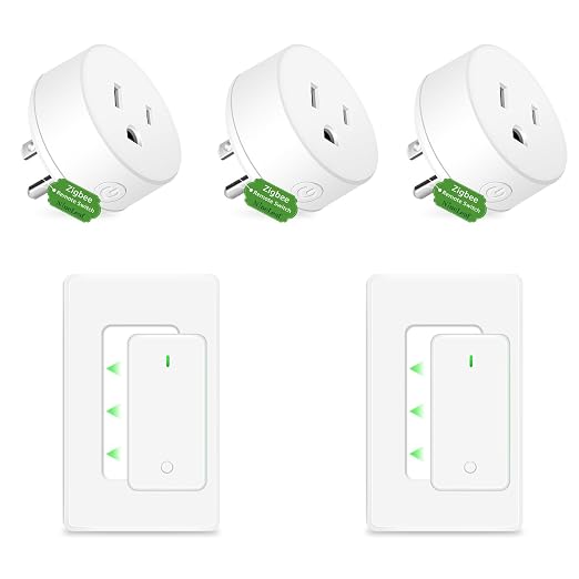 NineLeaf Zigbee Smart Outlet w Remote Control, Wireless Plug,Zigbee Hub Required, 500ft, APP & Voice Control, Compatible with Alexa & Google Home, Timer & Schedule, 2 Switches+3 Outlets