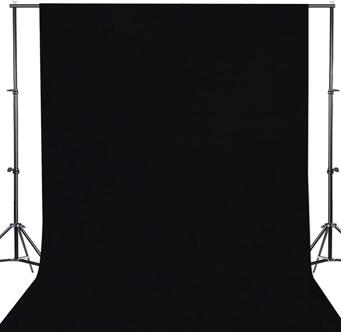 GFCC 7x10FT Black Backdrop Background - for Photography Photo Booth Backdrop for Photoshoot Background Screen Video Recording Parties Curtain