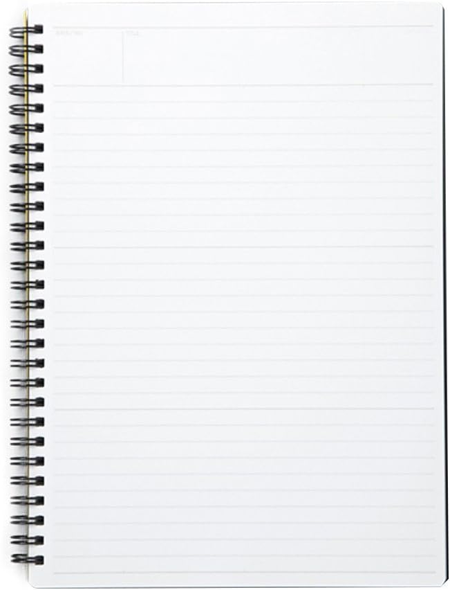 Maruman Mnemosyne Lined Notebook- A5, 8.27" x 6.34", 80 Sheets / 160 Pages, 7mm College Ruled Journal, Perforated Pages & Wire-Bound to Lay Flat, Black, Made in Japan