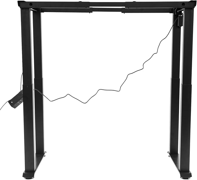 4-Leg Standing Desk Frame with Dual Motor, Electric Adjustable Legs for Max 63'' x 22.83'' Desktop, Heavy Duty 220 lbs Load, 4 Memory Height Settings Stand up Desks Base, Black Frame Only