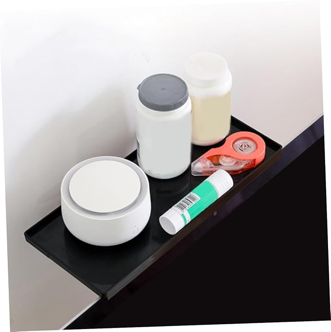 ABOOFAN Multifunctional Monitor Shelf Adjustable Height Black Metal Desktop Organizer for Computer and TV Screens Office and Home Use