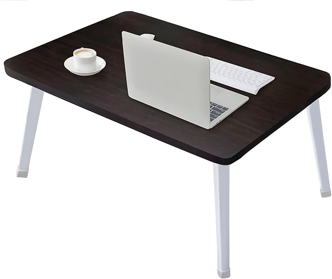 Foldable Laptop Desk for Bed, Bed Laptop Table, Foldable Portable Lap Bed Tray, 23.6 Inch Floor Table for Drawing, Reading and Writing, Black