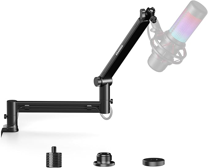 Microphone Arm,Aokeo AK-58 Desk Low Profile Adjustable Mic Boom Arm Stand,Suitable For Blue Yeti,Snowball iCE, HyperX QuadCast,SoloCast,Elgato Wave,Etc