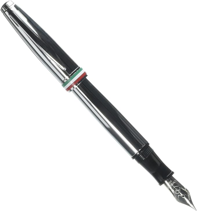 Monteverde USA Aldo Domani Italia Fountain Pen Mirror Chrome - Extra Fine Nib - Luxury Writing Pen - Italian Design - JoWo Stainless Steel Nib - Smooth Ink Flow - Refillable - Gift Box Included