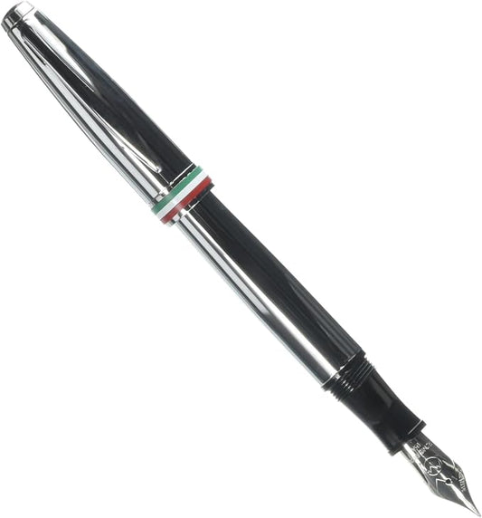Monteverde USA Aldo Domani Italia Fountain Pen Mirror Chrome - Extra Fine Nib - Luxury Writing Pen - Italian Design - JoWo Stainless Steel Nib - Smooth Ink Flow - Refillable - Gift Box Included
