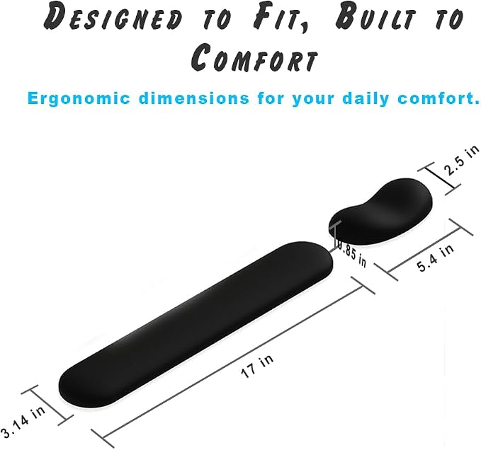 Ergonomic Wrist Rest Set for Keyboard and Mouse | Cooling Gel & Slow-Rebound Memory Foam Palm Support Pad | Luxe Leather, Minimalist, Non-Slip PU Base for Office, Laptop & Gaming (04Green)