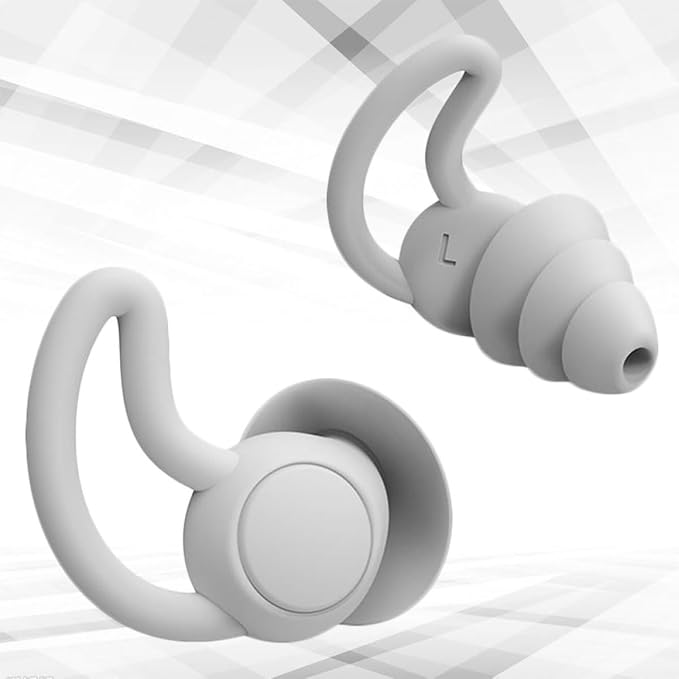 Noise Reduction Soft Reusable Silicone Sound Blocking for Adults Men Women Lightweight Comfortable Noise Prevention for Work Study Travel Grey