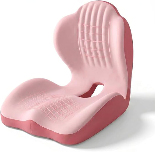 ROWPOZ Ergonomic Memory Foam Seat Cushion with Lumbar Support | Breathable Car and Office Chair Cushion with L-Shaped Cutout for Long Drives, Office and Home