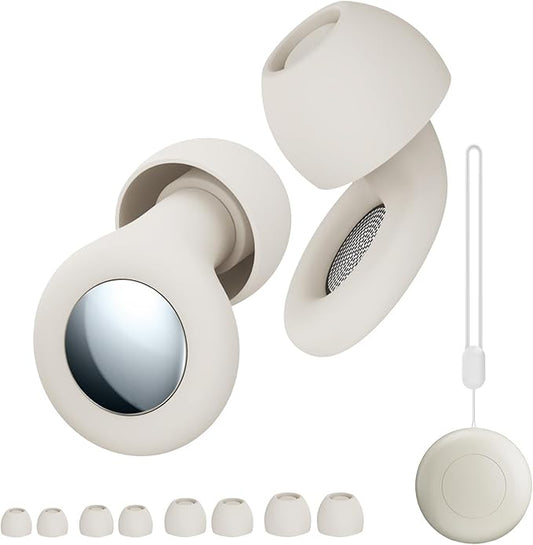 Ear Plugs for Sleeping Noise Cancelling, Hearing Protection Soft and Reusable Silicone Earplugs for Motorcycle, Trip, Swimming, Work, Noise Sensitivity, Study, Snoring 8 Eartips in XS/S/M/L (White)