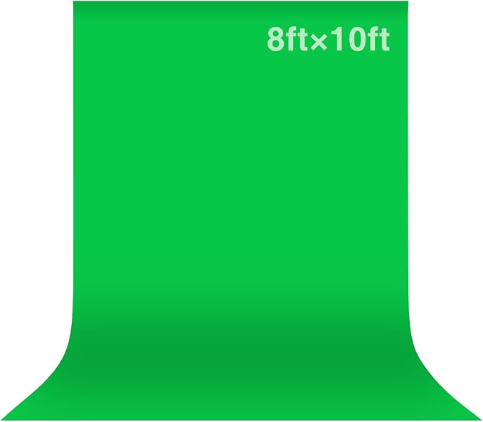Green Screen Backdrop, 8x10ft (WxH) Photography Chromakey Greenscreen Background Sheet, Polyester Collapsible Green Backdrop Curtain for Streaming, Meeting, Photo Studio, Video Recording