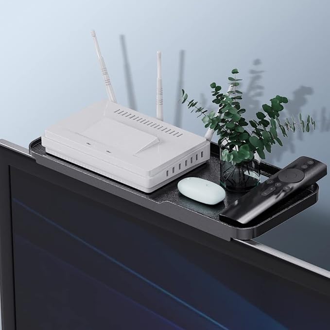TV Top Shelf Screen Shelf Monitor Top Shelf TV Top Storage Bracket Computer Screen Shelf (Color : Black)
