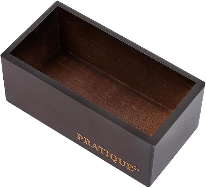 PRATIQUE Bamboo Drawer Organizer - Kitchen Utensil Organizer Silverware Tray Cutlery Holder，Office Desk Supplies and Accessories,5.9 * 3 * 2.6,Nut-brown