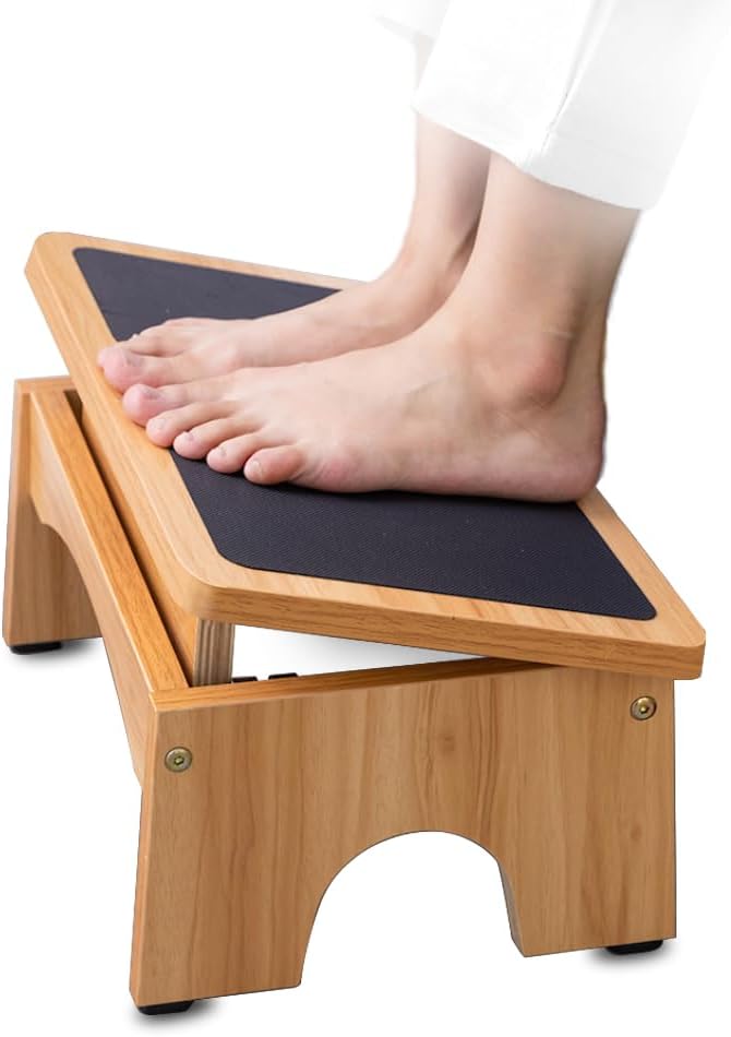 StrongTek Adjustable Foot Rest for Under Desk, 3-Level Adjust Incline, 7" Step Stool for Kids Adults, Ergonomic Foot Stool Relieves Swelling, One Step Stool with Non-Slip Surface for Home and Office | Wide Platform, Adjustable, Stable Leg Support, Flat...