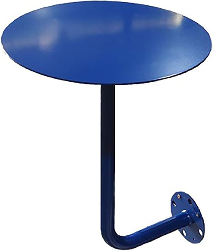 Wall-Mounted Small Round Table for Cafe, Dessert Shop & Home - 3.0MM Thick Iron Metal Anti-Deformation, Space-Saving(Blue,35x45x20cm)